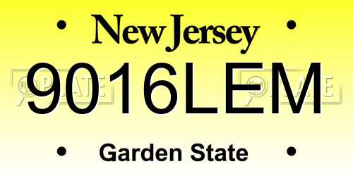 9016LEM New Jersey License Plate
