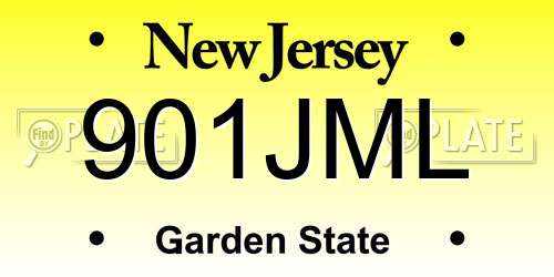 901JML New Jersey License Plate