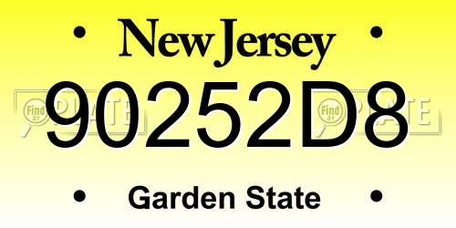 90252D8 New Jersey License Plate