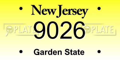 9026 New Jersey License Plate