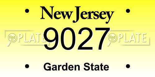 9027 New Jersey License Plate