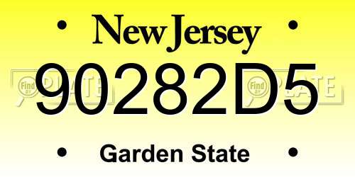 90282D5 New Jersey License Plate
