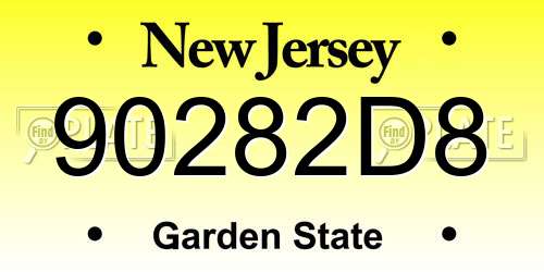90282D8 New Jersey License Plate