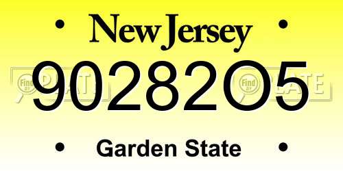 90282O5 New Jersey License Plate