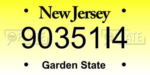 90351I4 New Jersey License Plate