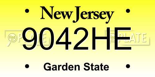 9042HE New Jersey License Plate