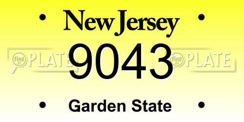 9043 New Jersey License Plate