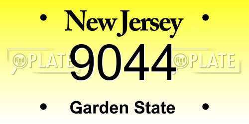 9044 New Jersey License Plate