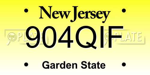 904QIF New Jersey License Plate