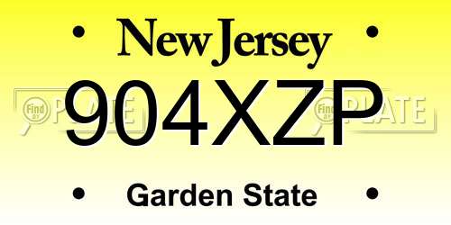 904XZP New Jersey License Plate