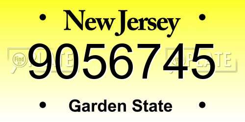 9056745 New Jersey License Plate