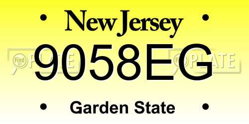 9058EG New Jersey License Plate