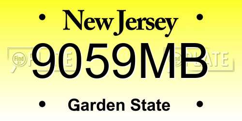 9059MB New Jersey License Plate