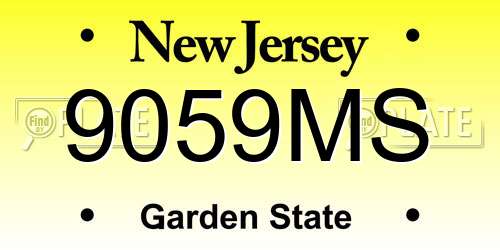 9059MS New Jersey License Plate
