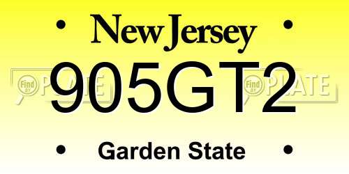 905GT2 New Jersey License Plate