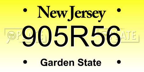 905R56 New Jersey License Plate