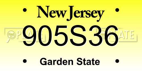 905S36 New Jersey License Plate