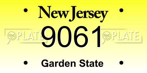 9061 New Jersey License Plate