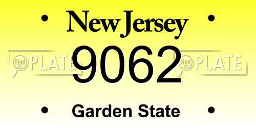 9062 New Jersey License Plate