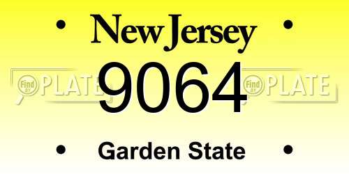 9064 New Jersey License Plate