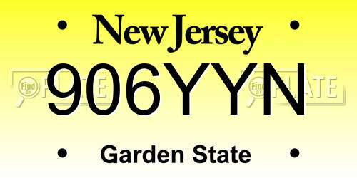 906YYN New Jersey License Plate