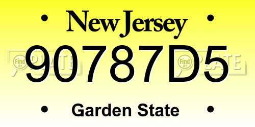 90787D5 New Jersey License Plate