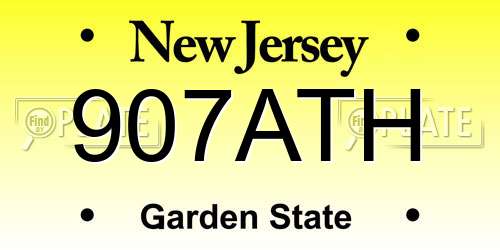 907ATH New Jersey License Plate