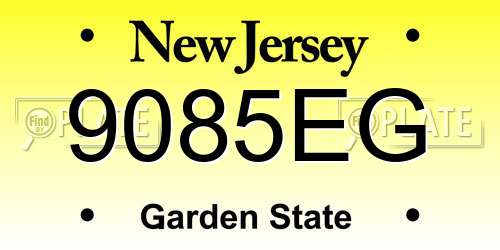 9085EG New Jersey License Plate
