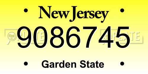 9086745 New Jersey License Plate