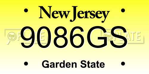 9086GS New Jersey License Plate