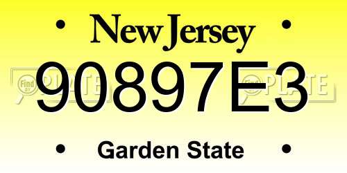 90897E3 New Jersey License Plate