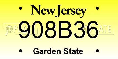 908B36 New Jersey License Plate