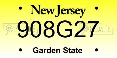 908G27 New Jersey License Plate