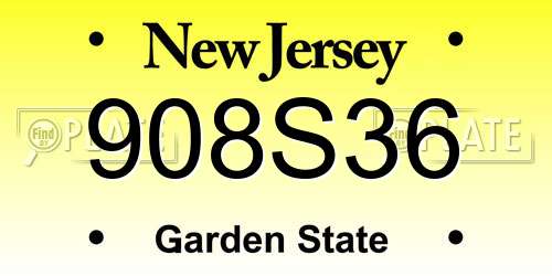 908S36 New Jersey License Plate