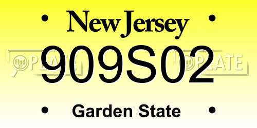 909S02 New Jersey License Plate