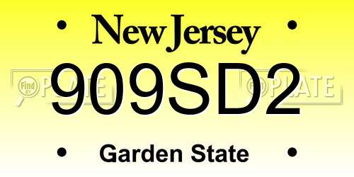 909SD2 New Jersey License Plate