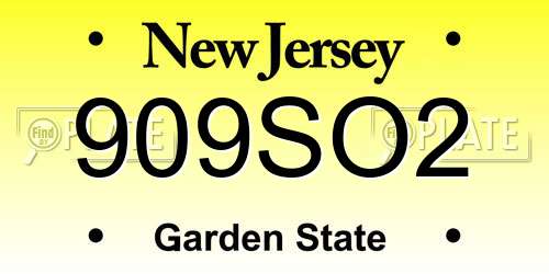 909SO2 New Jersey License Plate