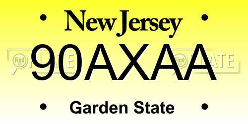90AXAA New Jersey License Plate