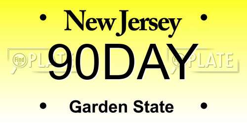 90DAY New Jersey License Plate