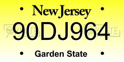 90DJ964 New Jersey License Plate