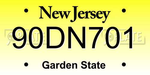 90DN701 New Jersey License Plate