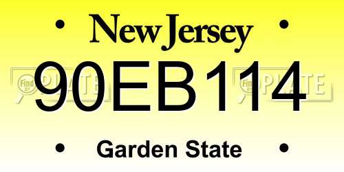 90EB114 New Jersey License Plate