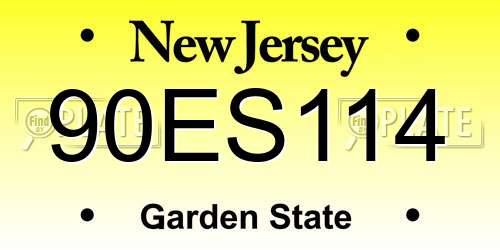 90ES114 New Jersey License Plate