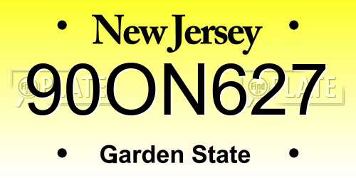 90ON627 New Jersey License Plate