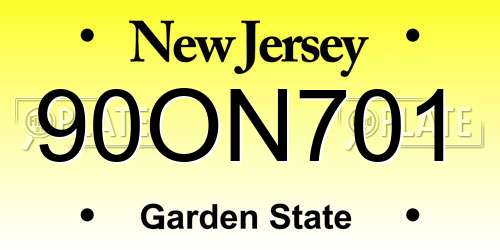 90ON701 New Jersey License Plate