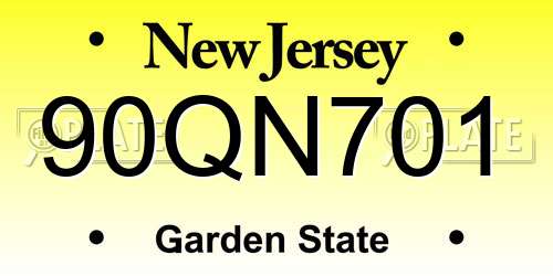 90QN701 New Jersey License Plate