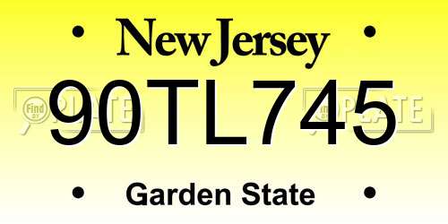 90TL745 New Jersey License Plate