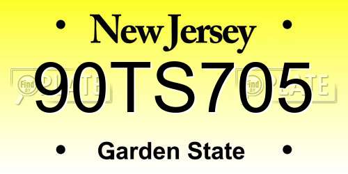 90TS705 New Jersey License Plate