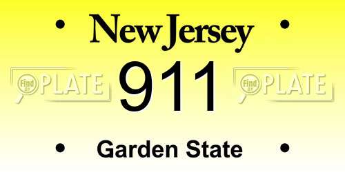 911 New Jersey License Plate
