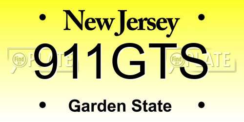 911GTS New Jersey License Plate